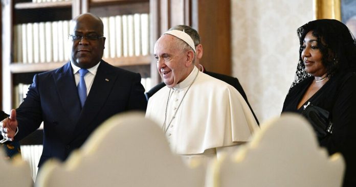 'Hands off Africa,' Pope Francis says to the rich world.