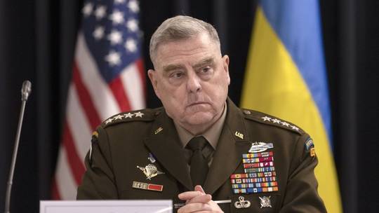 General Mark Milley looks on during a meeting of the Ukraine Defense Contact Group at Ramstein Air Base in Ramstein-Miesenbach, Germany, January 20, 2023 © AFP / Andre Pain