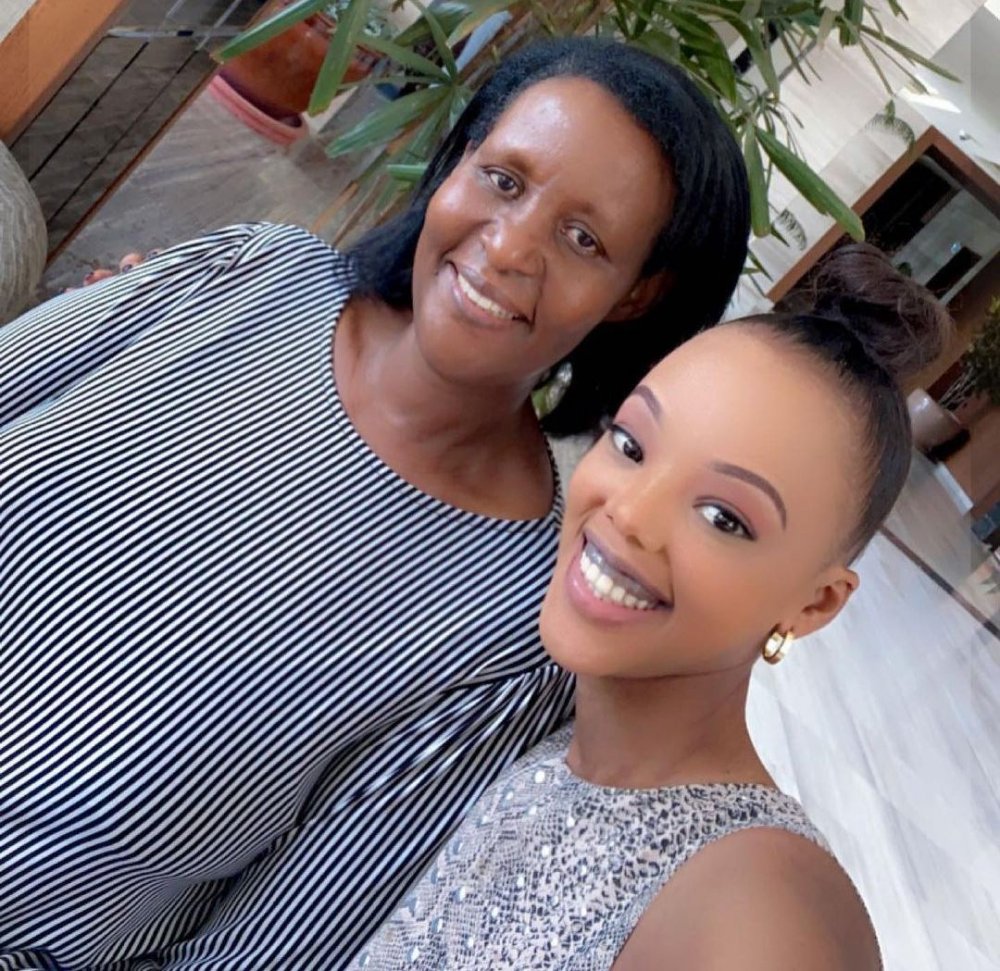 Mutesi Jolly with her mother