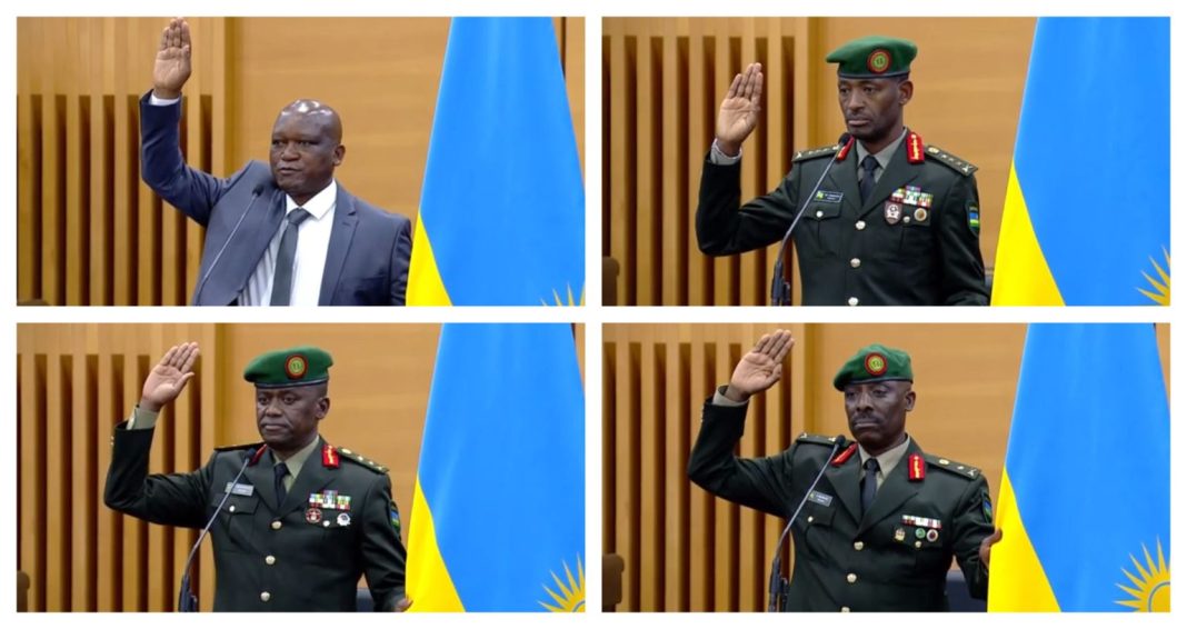 Kagame swears in new defence minister, military chiefs