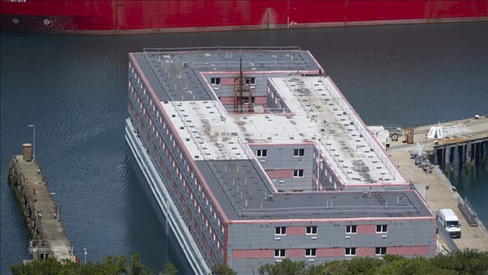 The British government has built a floating prison for migrants who entered the country illegally